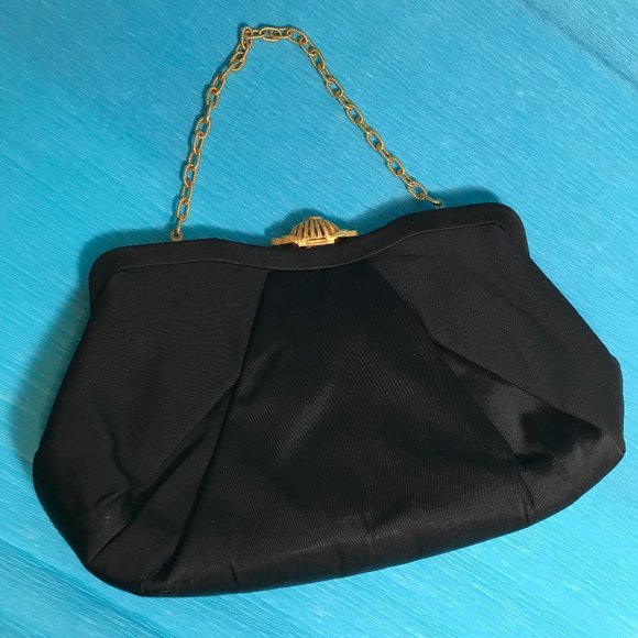 Crown Lewis Handbags - Black Crown Lewis Evening Bag Purse Tote